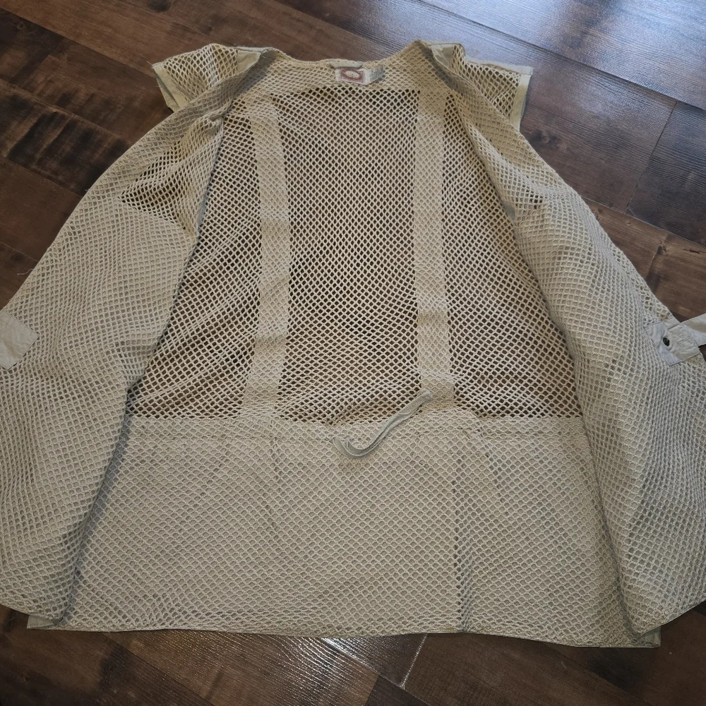 Vintage Safari Fishing Vest Khaki [Large] Pockets Sportsman Outdoorsman Camping